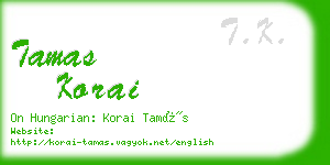 tamas korai business card